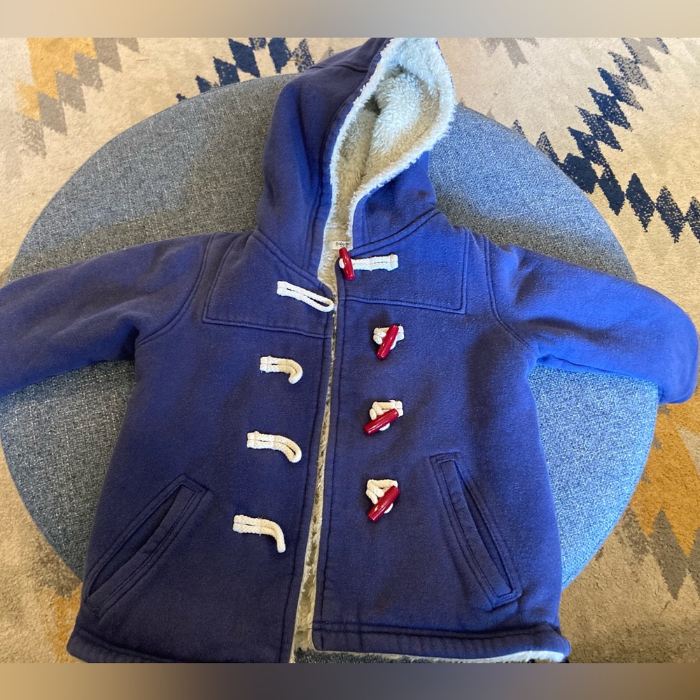 Boden hooded toddler toggle coat